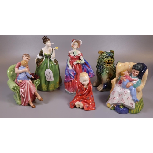 171 - Five Royal Doulton bone china figurines to include: 'Sweet Dreams', 'When I was Young', 'The Little ... 