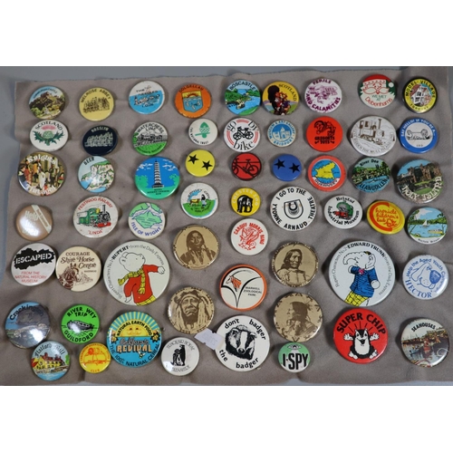 197 - Collection of vintage and other pin badges, to include: Bristol Industrial Museum, Rupert and Edward... 