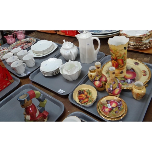 368 - Three trays of china to include; a tray of Aynsley 'Orchard Gold' design items; pin trays, vases, mi... 