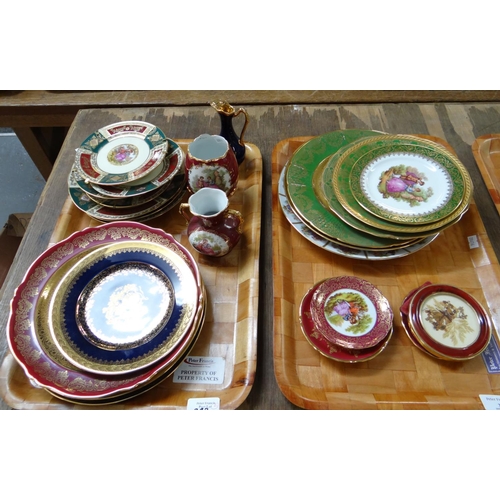 382 - Two trays of assorted ornamental collectors china: various Limoges porcelain collectors plates, La R... 