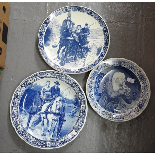 386 - Three blue and white Dutch pottery plates; two Delfts Blauw Chemkefa and one Royal Sphinx. (3)
(B.P.... 