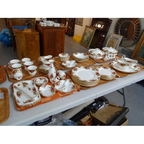 398 - Six trays of Royal Albert 'Old Country Roses' design English bone china to include: various plates, ... 