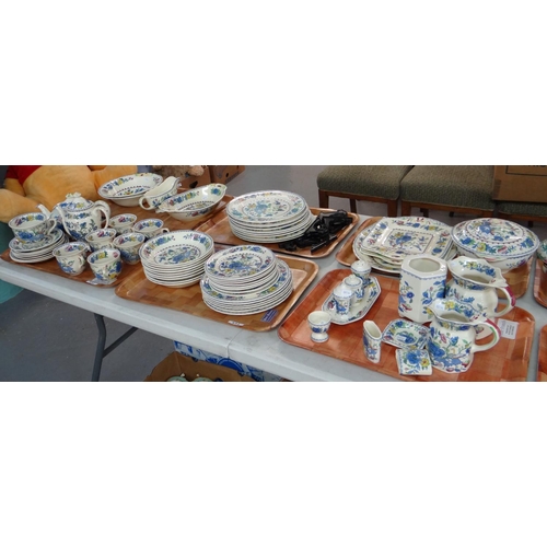 402 - Six trays of Mason's Ironstone 'Regency' design items to include: dresser jugs, ashtray, various vas... 