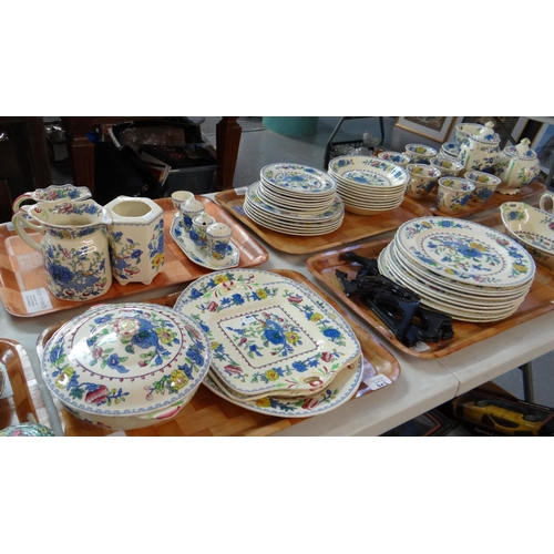 402 - Six trays of Mason's Ironstone 'Regency' design items to include: dresser jugs, ashtray, various vas... 