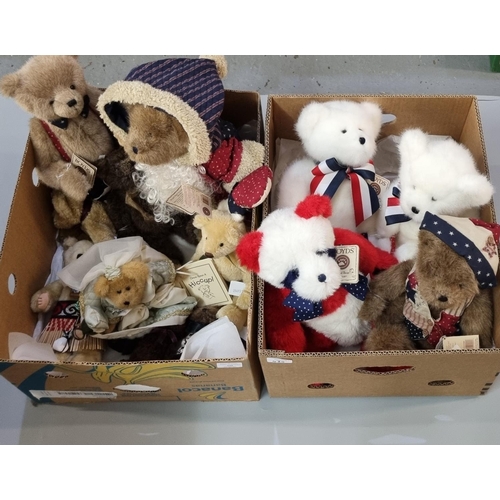 420 - Two boxes of Boyds The Head Bean Collection and other teddy bears.  (B.P. 21% + VAT)