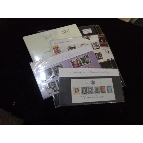 62 - Great Britain three presentation packs, 2007 Beatles and two Diamond Jubilee packs from 2012 togethe... 