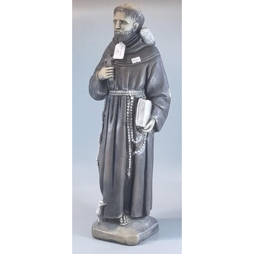 68 - Modern composition study of a monk holding a cross and his bible. 63cm high approx. 
(B.P. 21% + VAT... 