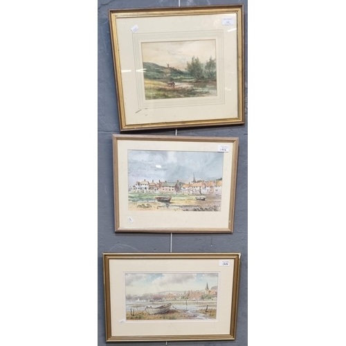 144 - John Robinson (British 20th century), 'At Bosham', signed and dated.  Watercolours.  Together with R... 