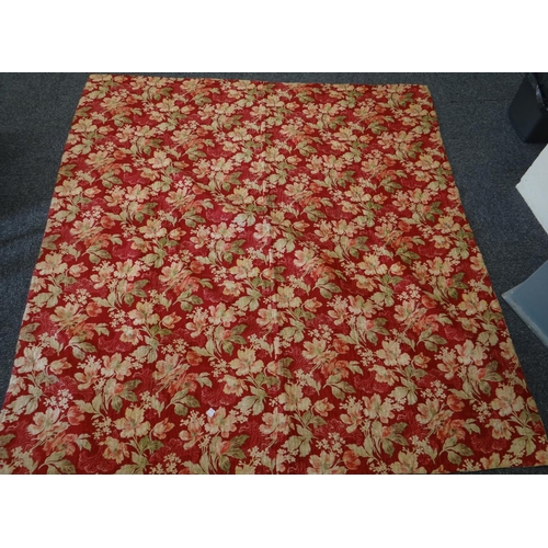 154 - Vintage cotton handmade double sided floral patterned quilt with sewn in swirling and geometric desi... 