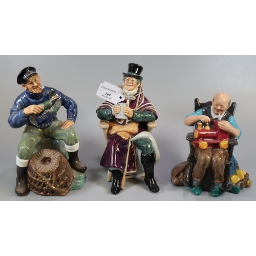 169 - Three Royal Doulton bone china figurines, to include: 'The Coachman', 'The Toymaker' and 'The Lobste... 