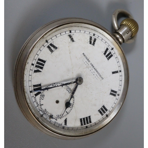 271 - Silver lever pocket watch with fancy Roman face having seconds dial together with another white meta... 