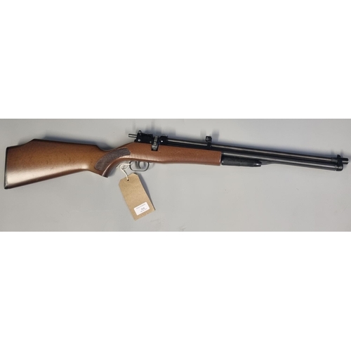 314 - Un-named .177 'Pump Up' air rifle with cylinder magazine and bolt action , half stocked with chequer... 