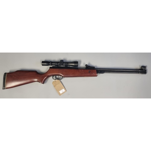 317 - SMK X536-1 .22 calibre underlever air rifle with BSA 4X32 telescopic sight, 3/4 stock and rubber rec... 