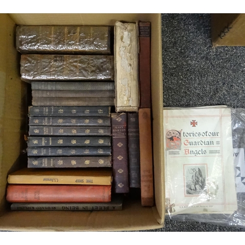 328 - Box of vintage and antiquarian books to include: a set of six early 20th Century 'Century Library' l... 