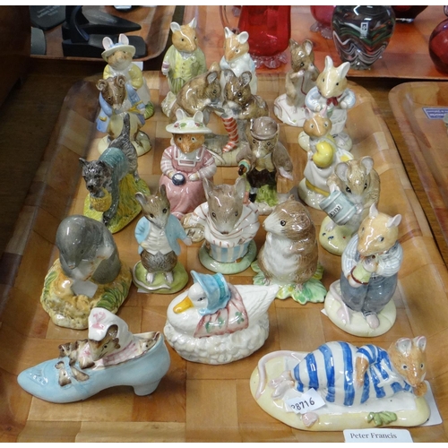 351 - Collection of Royal Albert and Royal Doulton Beatrix Potter and Brambly Hedge figurines.  (20)  (B.P... 