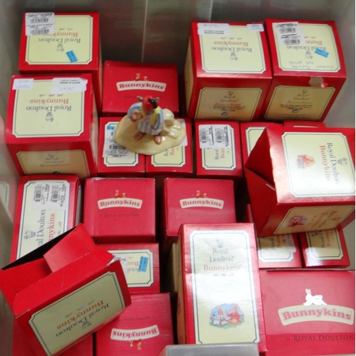 390 - Box of assorted Royal Doulton 'Bunnykins' figures in original boxes.   (B.P. 21% + VAT)