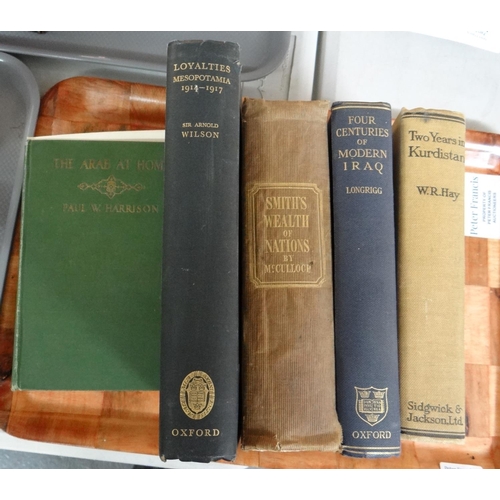 409 - Small collection of cloth bound hardback books relating to the Middle East to include: Harrison, Pau... 