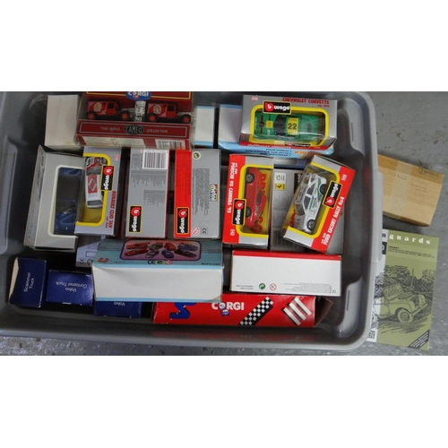 415 - Large collection of mainly Corgi and Burago diecast model vehicles in original boxes together with a... 