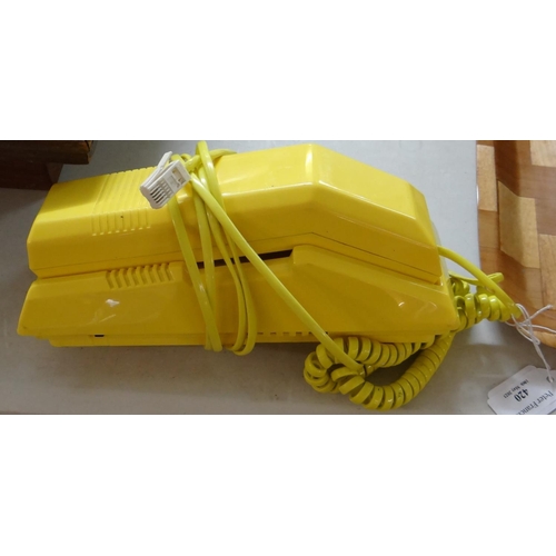 420 - 1970s yellow telephone.  (B.P. 21% + VAT)