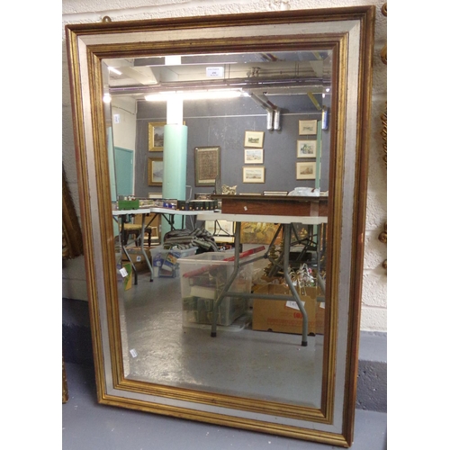 490 - Modern gilt and silver framed bevel plate mirror.  70x105cm approx.  (B.P. 21% + VAT)