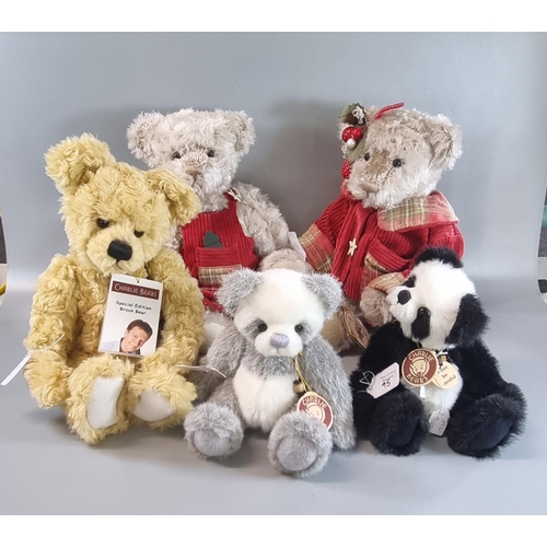 95 - Three modern Charlie bears, to include: 'Special Edition Brook Bear, 'Bam Boo' and 'Bronte' together... 