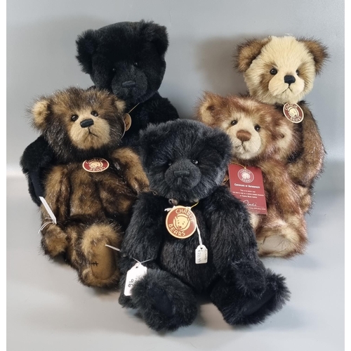 96 - Collection of five Charlie teddy bears, to include: 'Maximillian', 'Crumble', 'Mia', 'Jasper' and 'J... 