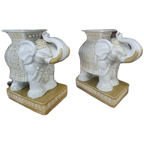 87 - Pair of modern ceramic conservatory seats in the form of Indian elephants.  (2)   (B.P. 21% + VAT)