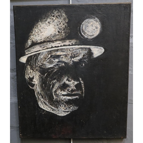 119 - Will Davies (Welsh mid century), 'Study of a Miner (Welsh)', signed dated verso, oils on panel.  36x... 