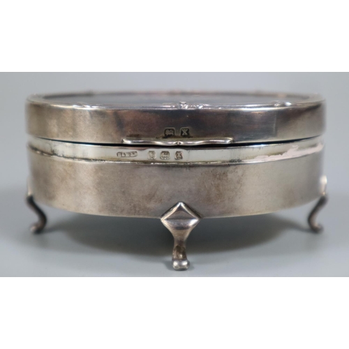 215 - Early 20th century silver and tortoise shell dressing table casket of oval form.   (B.P. 21% + VAT)