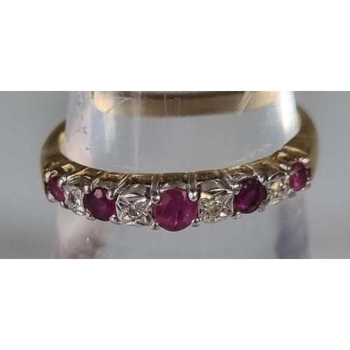 260 - 9ct gold pink and clear paste stone ring.  1.9g approx.  Ring size N.   (B.P. 21% + VAT)