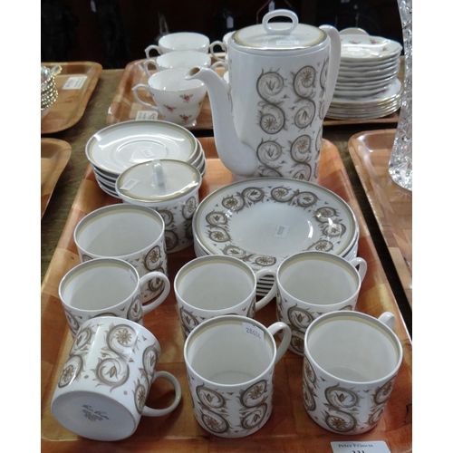 331 - Susie Cooper English fine bone china 'Venitia' 21 piece coffee set including coffee pot.
(B.P. 21% +... 