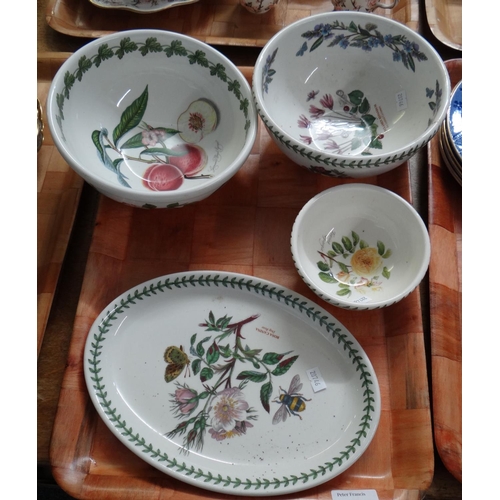 335 - Tray of Portmeirion pottery to include: Pamona design centre bow, 'the Botanic Garden' centre bowl, ... 