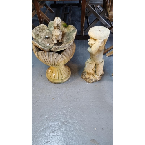 500 - Reconstituted stone baluster shaped pedestal sundial with white metal mount.   (B.P. 21% + VAT)