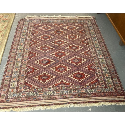 550 - Fine woven hand made Afghan Kazak rug with central lozenge medallions and geometric designs.   (B.P.... 