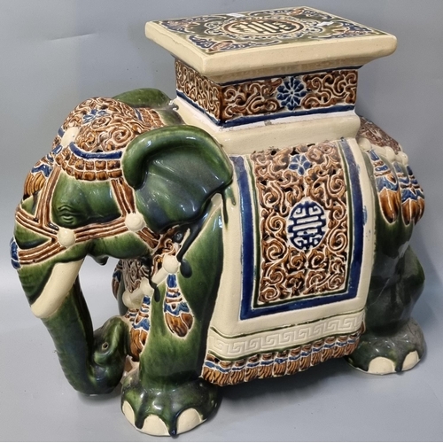 103 - Modern ceramic conservatory seat/jardinière in the form of an elephant.   (B.P. 21% + VAT)