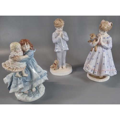 122 - Three Royal Worcester figurines to include: 'Love', 'Wish' and I pray'.  (3)   (B.P. 21% + VAT)