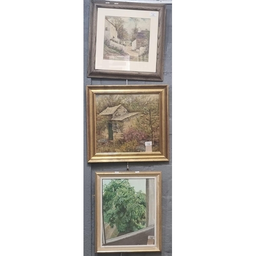 138 - Edith Davies, Prendergast Place (Haverford West ?), signed, watercolours.  25x25cm approx.  Together... 