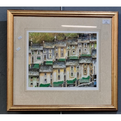 151 - Howell Davies (modern Welsh), 'Blaengwynfi', signed.  Acrylic.  27x34cm approx.  Framed and glazed. ... 