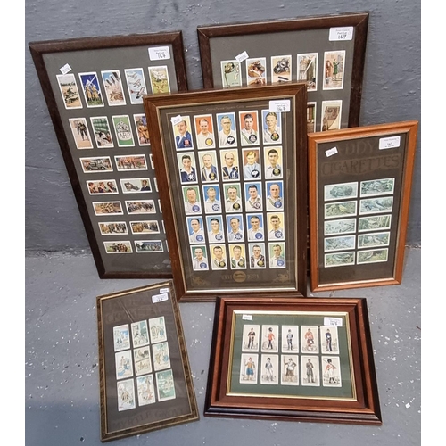 167 - Collection of framed cigarette cards, various.  (6)   (B.P. 21% + VAT)