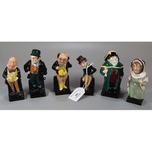 199 - A collection of Royal Doulton Charles Dickens figures to include: 'Jingle', 'Bill Sikes', 'Pickwick'... 