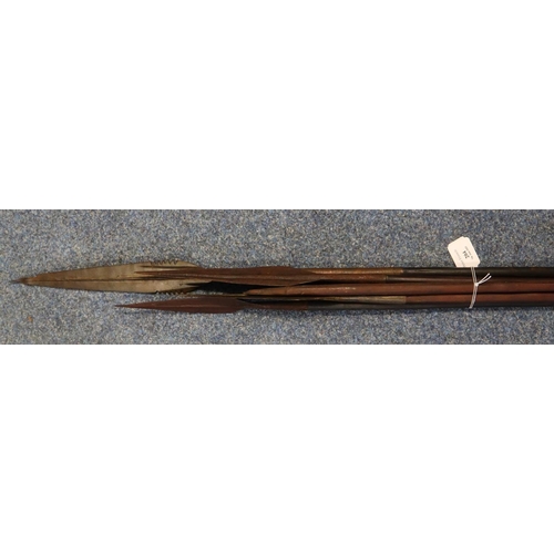 204 - Group of African Assegai type spears, various.  (5)   (B.P. 21% + VAT)