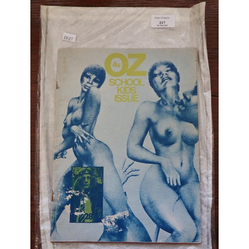 217 - Oz School Kids Issue magazine with nude studies.   (B.P. 21% + VAT)