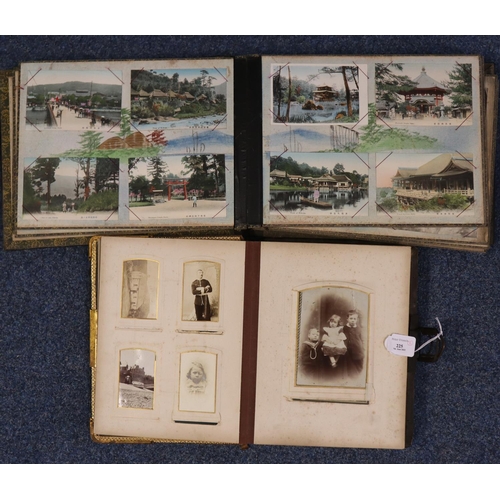 225 - Victorian music album of assorted postcards, portraits, architectural etc.  Together with another Ch... 