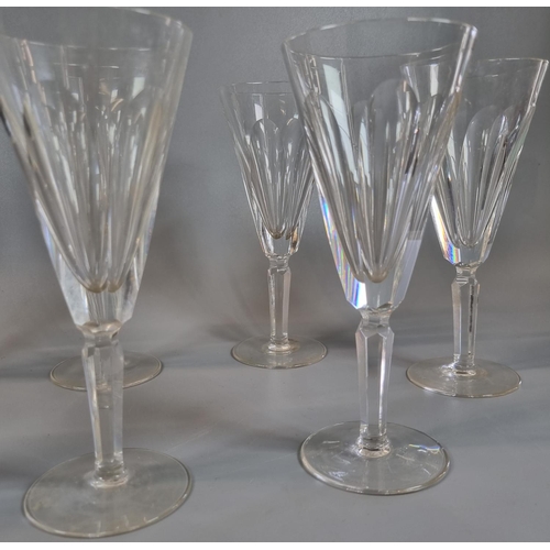 25 - Set of seven Waterford conical champagne flutes.  (7)    (B.P. 21% + VAT)