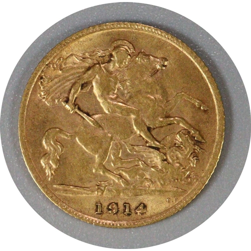 295 - gold half sovereign dated 1914.   (B.P. 21% + VAT)