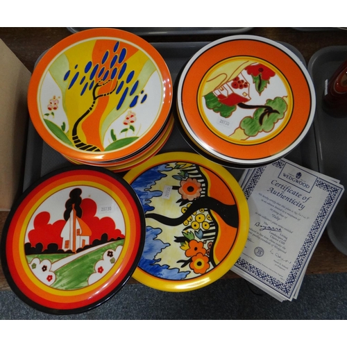 373 - Tray of Wedgwood limited edition 'The Bizarre world of Clarice Cliff' collectors plates by the Bradf... 