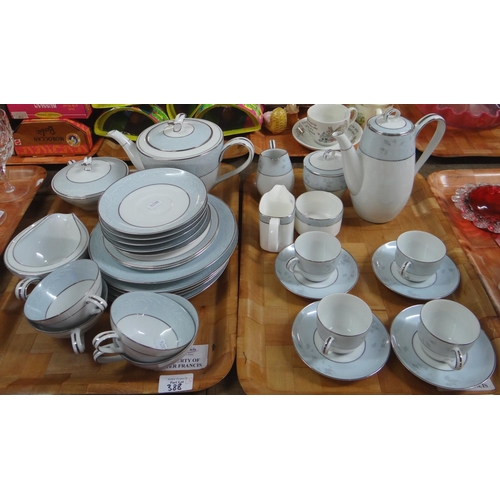 388 - Two trays of Noritake china 'Laureate' design items, to include: thirteen piece coffee set, teapot, ... 