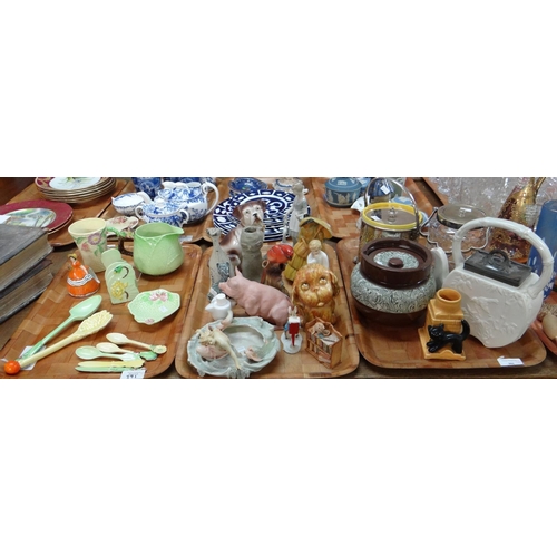 391 - Three trays of mostly ceramics to include; Carlton Ware and similar items; toast rack, jug, mug, sal... 