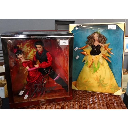 415 - Two Barbie dolls to include: Tango, designed exclusively for Fao Schwarz and Sunflower, inspired by ... 