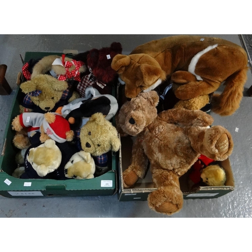 418 - Two boxes of modern soft toys/teddy bears.  (2)   (B.P. 21% + VAT)